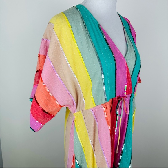 Sundress Deva Multi Stripe Sequin Resort Wear Summer Dress Size XS/S - Picture 9 of 12